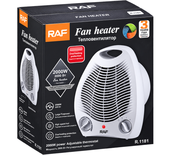 Обогреватель тепловентилятор Fan Heater RAF R-1181 (2000W)