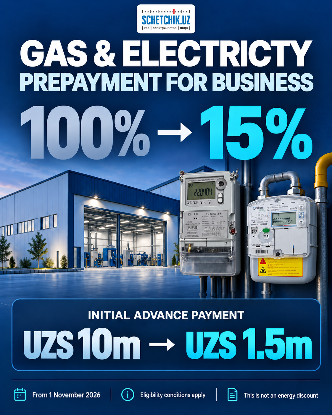 Business gas and electricity advances fall from 100% to 15%. But not for everyone