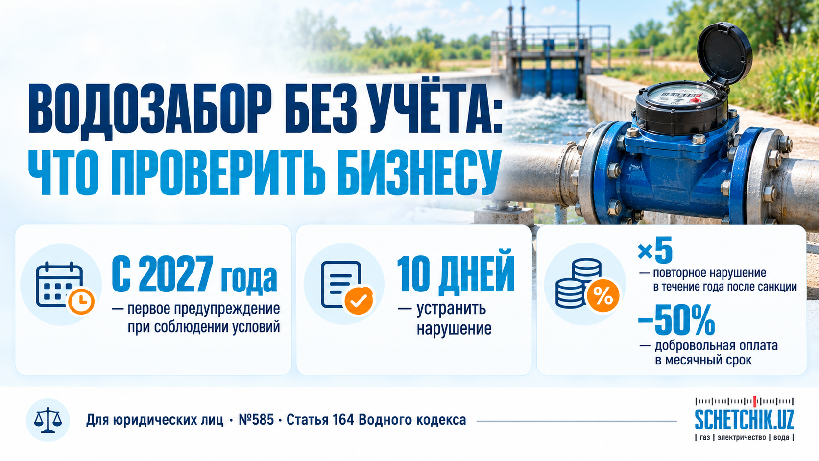 Водозабор без счётчика: бизнесу дадут 10 дней. Но не во всех случаях
