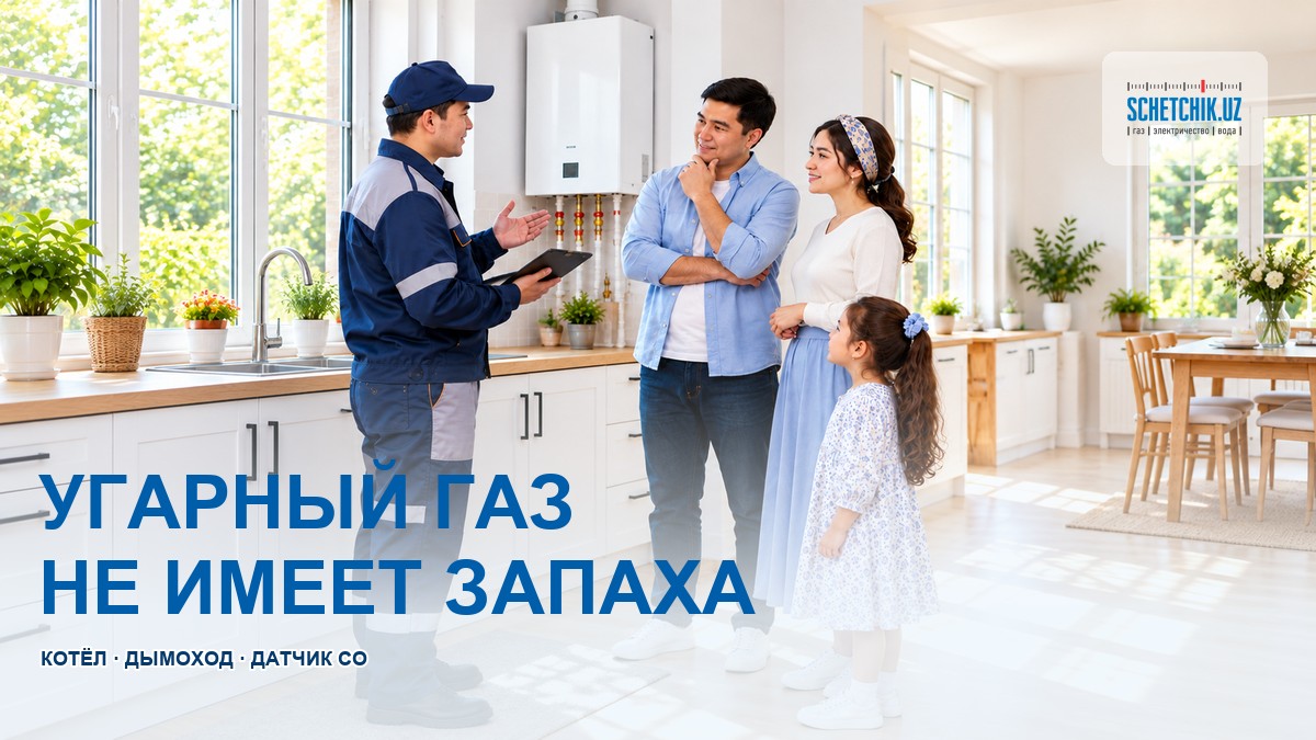 Семья и специалист проверяют отопительное оборудование